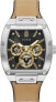 Фото #1 товара Guess Herren Uhr Edelstahl Farbe silber Amband Leder/silikon GW0202G3