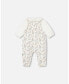 Фото #3 товара Baby Girls Baby Organic Cotton Onesie And Printed Overall Set Cream With Flowers