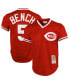 Фото #2 товара Men's Johnny Bench Red Cincinnati Reds Cooperstown Collection Big and Tall Mesh Batting Practice Jersey