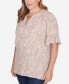 ფოტო #3 პროდუქტის Plus Size Printed Rayon Gauze Top