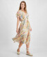 ფოტო #1 პროდუქტის Women's Camellia Ruffled Floral-Print Tie-Waist Dress