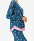 ფოტო #3 პროდუქტის Women's Long Sleeve Crew Neck Pajamas Set