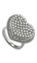 ფოტო #3 პროდუქტის Suzy Levian Sterling Silver Cubic Zirconia Pave Heart Elevated Statement Ring