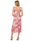 Women's Floral-Print High-Low Midi Dress