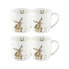 Фото #1 товара Wrendale Rabbit Mug "Good Hare Day" - Set of 4