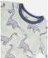 ფოტო #3 პროდუქტის Baby Boy Organic Cotton Two Piece Short Pajama Set Heather Beige Printed Dinosaurs - Infant