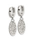 ფოტო #2 პროდუქტის Stainless Steel Polished Flower Dangle Hinged Hoop Earrings