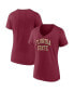 Фото #2 товара Women's Garnet Florida State Seminoles Basic Arch V-Neck T-shirt