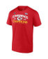 ფოტო #3 პროდუქტის Men's Red Kansas City Chiefs 2022 AFC Champions Shadow Cast T-shirt