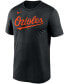 Фото #2 товара Men's Black Baltimore Orioles Wordmark Legend T-shirt