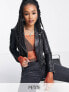 Фото #1 товара Barney's Originals Petite Belina real leather jacket