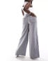 ASOS DESIGN Curve soft wide leg jean in grey grau, EU50 L32 - фото #2