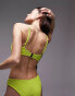 Фото #3 товара Topshop mix and match crinkle skinny scoop neck cami bikini top in lime