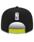 ფოტო #3 პროდუქტის Men's White, Black Utah Jazz Back Half 9FIFTY Snapback Hat
