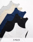 Фото #1 товара ASOS DESIGN 5 pack scoop neck vests in multiple colours