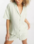 Фото #2 товара Lindex Exclusive short sleeve pyjama set in light green