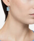 Silver-Tone Blue & White Crystal Iconic Swan Drop Earrings