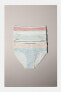 2-14 years/ pack of six ribbed striped briefs