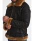 ფოტო #2 პროდუქტის Men's Shearling Aviator Jacket, Washed Brown with Ginger Wool