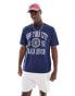 Cotton On loose fit college t-shirt with NY track graphic indigo