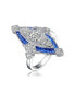 ფოტო #1 პროდუქტის Sterling Silver Baguette and Round Cubic Zirconia Modern Ring