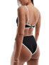 Фото #5 товара ASOS DESIGN mix and match contrast binding hidden underwire crop bikini in black