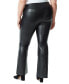Фото #2 товара Trendy Plus Size Faux-Leather Flare-Leg Pants