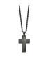 ფოტო #2 პროდუქტის Brushed Black IP-plated Cross Pendant on a Rope Chain Necklace