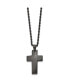 Фото #2 товара Brushed Black IP-plated Cross Pendant on a Rope Chain Necklace