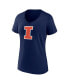 Women's Navy Illinois Fighting Illini Evergreen Logo V-Neck T-shirt