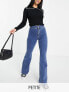 Фото #3 товара Topshop Petite Jamie flare jeans in mid blue