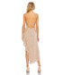 Фото #3 товара Women's Sequined Faux Wrap Ruffled Asymmetrical Hem Dress