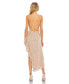 Women's Sequined Faux Wrap Ruffled Asymmetrical Hem Dress