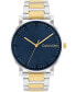 ფოტო #1 პროდუქტის Men's 3-Hand Two-Tone Stainless Steel Bracelet Watch 43mm