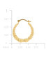 Textured Bamboo-Look Small Hoop Earrings in 10k Gold, 5/8"