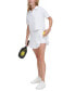 ფოტო #3 პროდუქტის Women's Tech Piqué Short-Sleeve Cropped Polo Shirt