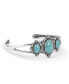 ფოტო #1 პროდუქტის Sterling Silver Women's Cuff Bracelet Green Turquoise Gemstone Size Small- Large