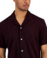 Фото #3 товара Men's Slub Pique Textured Short-Sleeve Camp Collar Shirt, Created for Macy's
