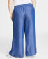 Фото #4 товара Plus Size Pull-On Chambray Wide-Leg Pants, Created for Macy's