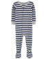 Фото #2 товара Baby 1-Piece Striped Snug Fit Cotton Footie Pajamas 24M