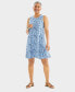 Фото #1 товара Women's Printed Sleeveless Knit Flip-Flop Dress, Created for Macy's
