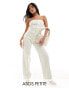 ASOS DESIGN Petite strapless denim jumpsuit in off white 44 - фото #1