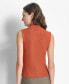 Фото #2 товара Women's Solid Ribbed Sleeveless Mock-Neck Blouse