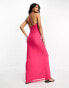 Фото #2 товара ASOS DESIGN square neck strappy maxi dress in bright pink