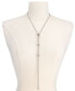 ფოტო #2 პროდუქტის Silver-Tone Pavé Rondelle Bead Lariat Necklace, 19" + 3" extender, Created for Macy's