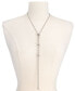 Фото #2 товара Silver-Tone Pavé Rondelle Bead Lariat Necklace, 19" + 3" extender, Created for Macy's