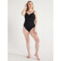 Фото #2 товара Time and Tru One Piece Swimsuit Women Black Wire Front V-Neck Shoulder Straps 1X