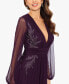 ფოტო #7 პროდუქტის Women's V-Neck Embroidered Chiffon Gown