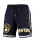 Фото #3 товара Men's Navy Milwaukee Brewers Team Shorts