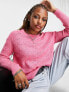 ONLY pointelle lightweight jumper in bright pink